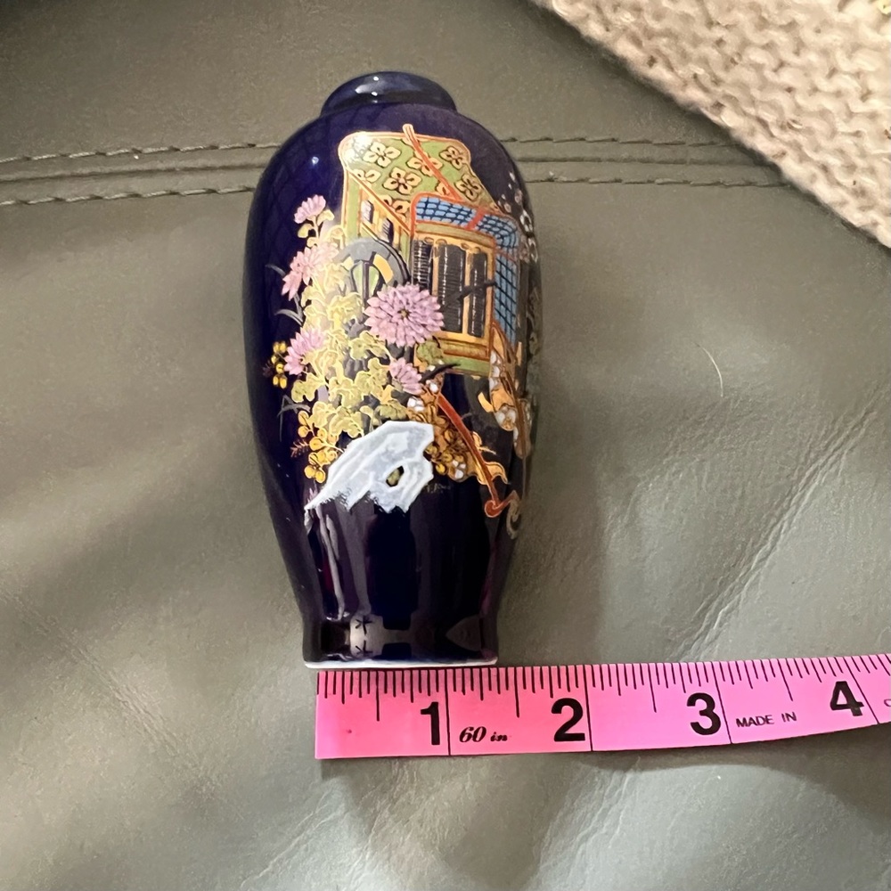 Vintage ASIAN CHINOISERIE Botanical FINE Floral BUD VASE Made in Japan - Picture 9 of 12